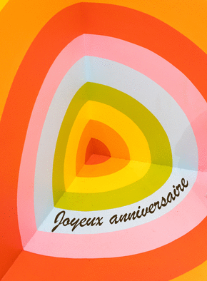 Carte anniversaire Joyeux anniversaire et cercles colorés